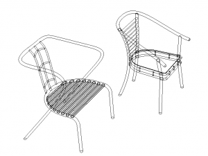 Exterior Metal Chair 3D Model