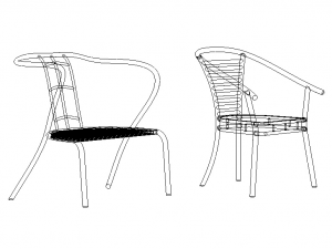 Exterior Metal Chair 3D Model