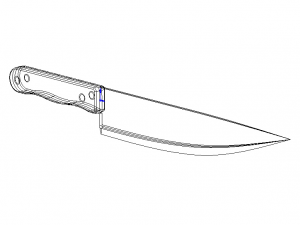 Stainless Steel 9 Inch Chef Knife 3D Модель