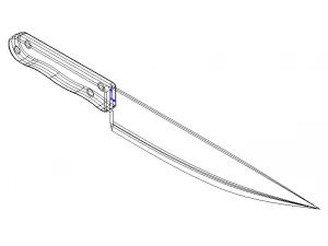 Stainless Steel 9 Inch Chef Knife 3D Model
