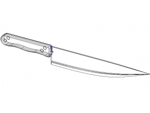 Stainless Steel 9 Inch Chef Knife 3D Model