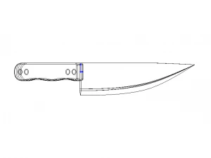 Stainless Steel 9 Inch Chef Knife 3D Model