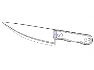 Stainless Steel 9 Inch Chef Knife 3D Model
