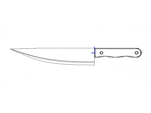 Stainless Steel 9 Inch Chef Knife 3D Model