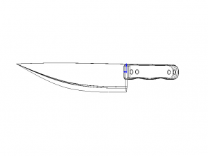 Stainless Steel 9 Inch Chef Knife 3D Модель