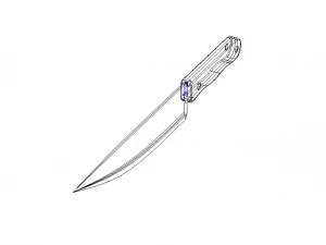 Stainless Steel 9 Inch Chef Knife 3D Model