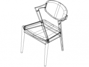 Flap Back Fabric Chair 3D Model