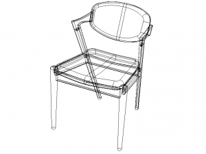 Flap Back Fabric Chair 3D Model