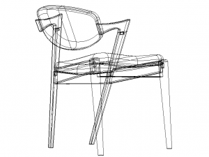 Flap Back Fabric Chair 3D Model