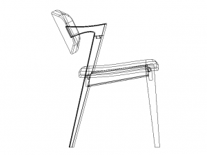 Flap Back Fabric Chair 3D Model