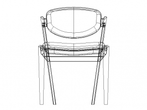 Flap Back Fabric Chair 3D Model