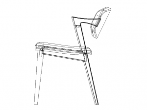 Flap Back Fabric Chair 3D Model