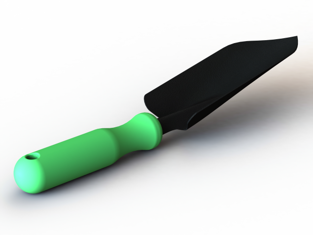 Steel Garden Hand Trowel 3D Model .c4d .max .obj .3ds .fbx .stl .blend 