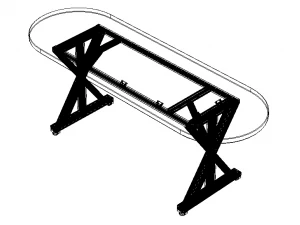 Aluminum X-Frame Table 3D Model