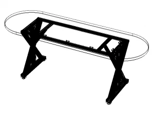 Aluminum X-Frame Table 3D Model
