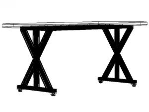 Aluminum X-Frame Table 3D Model