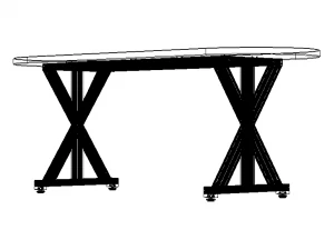 Aluminum X-Frame Table 3D Model