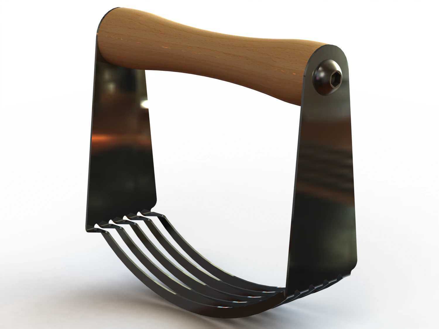 Manual Butter Blender Stainless Steel 3D Model .c4d .max .obj .3ds .fbx .stl .blend 