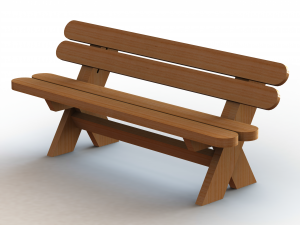 Outdoor Chair with Backrest 3D Модель