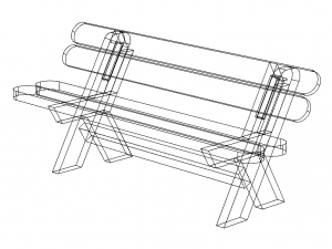 Outdoor Chair with Backrest 3D Модель