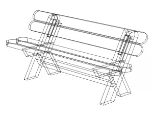 Outdoor Chair with Backrest 3D Model
