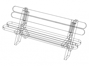 Outdoor Chair with Backrest 3D Модель