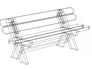 Outdoor Chair with Backrest 3D Model