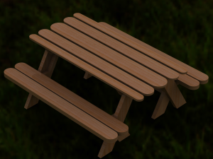 Outdoor Picnic Table 3D-Modell