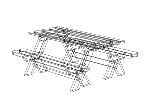 Outdoor Picnic Table 3D Model