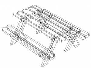 Outdoor Picnic Table 3D Model