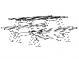 Outdoor Picnic Table 3D Model