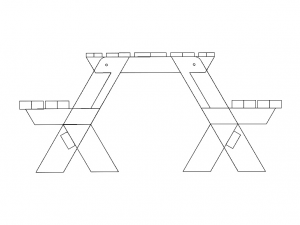 Outdoor Picnic Table 3D Model