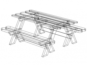 Outdoor Picnic Table 3D Model