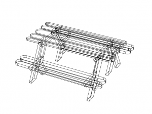 Outdoor Picnic Table 3D Model