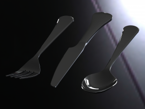 Stainless Steel Cutlery Set 3D Model