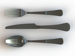 Stainless Steel Cutlery Set 3D Model