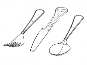 Stainless Steel Cutlery Set 3D Model