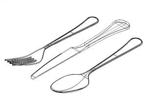 Stainless Steel Cutlery Set 3D Model