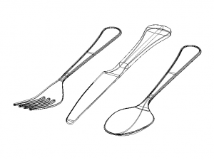 Stainless Steel Cutlery Set 3D Model