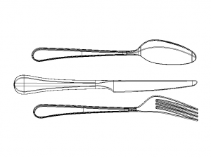 Stainless Steel Cutlery Set 3D Model