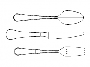 Stainless Steel Cutlery Set 3D Model