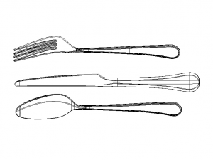 Stainless Steel Cutlery Set 3D Model