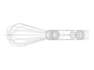 Silver Whisks for Cooking 8 Inches Modelo 3D