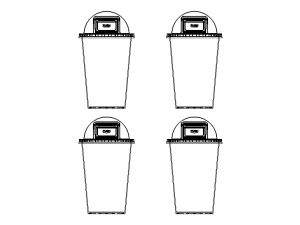 Plastic Trash Bin Set in Many Color 3D Model