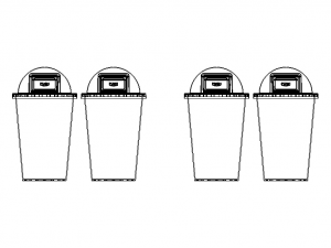Plastic Trash Bin Set in Many Color 3D Model