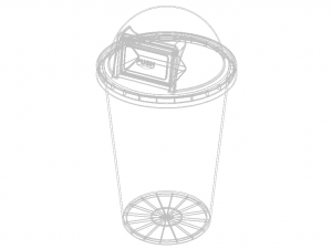 Plastic Trash Bin Set in Many Color 3D Model