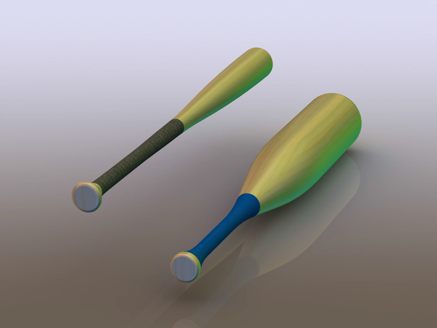 Wood Baseball Bat - 33 Inch 3D Model .c4d .max .obj .3ds .fbx .stl .blend
