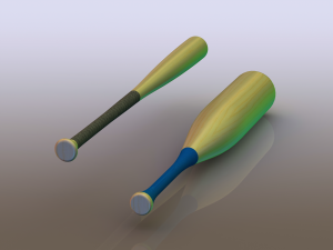 Wood Baseball Bat - 33 Inch 3D Модель
