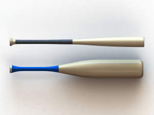 Wood Baseball Bat - 33 Inch Modelo 3D