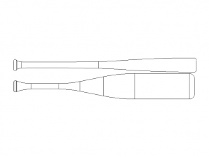 Wood Baseball Bat - 33 Inch Modelo 3D